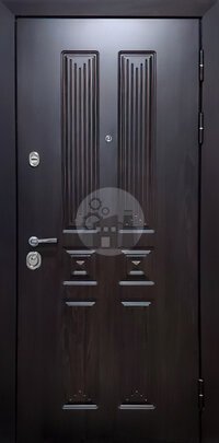 Стальная дверь с двусторонней отделкой МДФ черного цвета-ДВ-1279